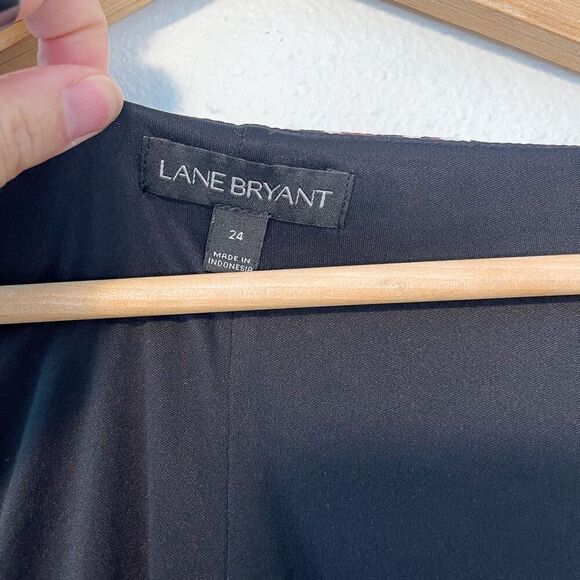 Lane Bryant Palm Open Shoulder Blouse 24 - Picture 2 of 7